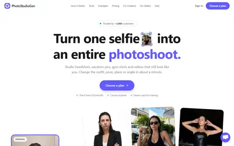 Photo Studio homepage (screenshot)