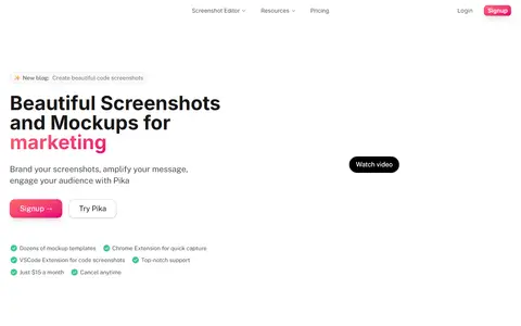 Pika homepage (screenshot)