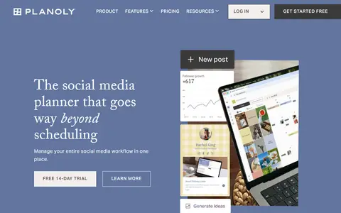 Planoly homepage (screenshot)