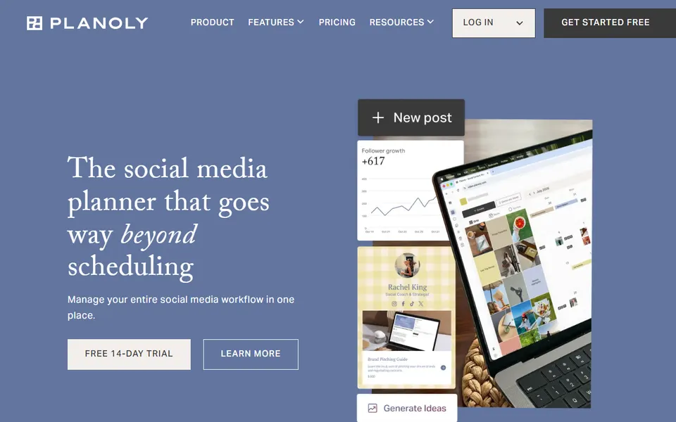 Planoly homepage (screenshot)