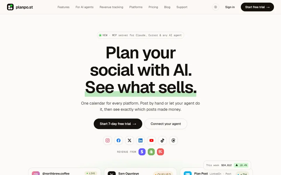 Planpo.st homepage (screenshot)