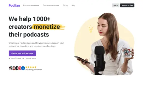Podfan homepage (screenshot)