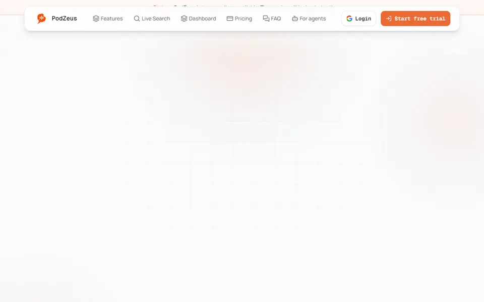 Podzeus homepage (screenshot)