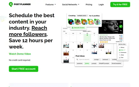 Post Planner homepage (screenshot)