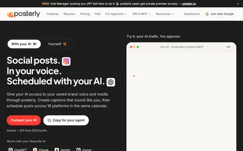 Posterly homepage (screenshot)