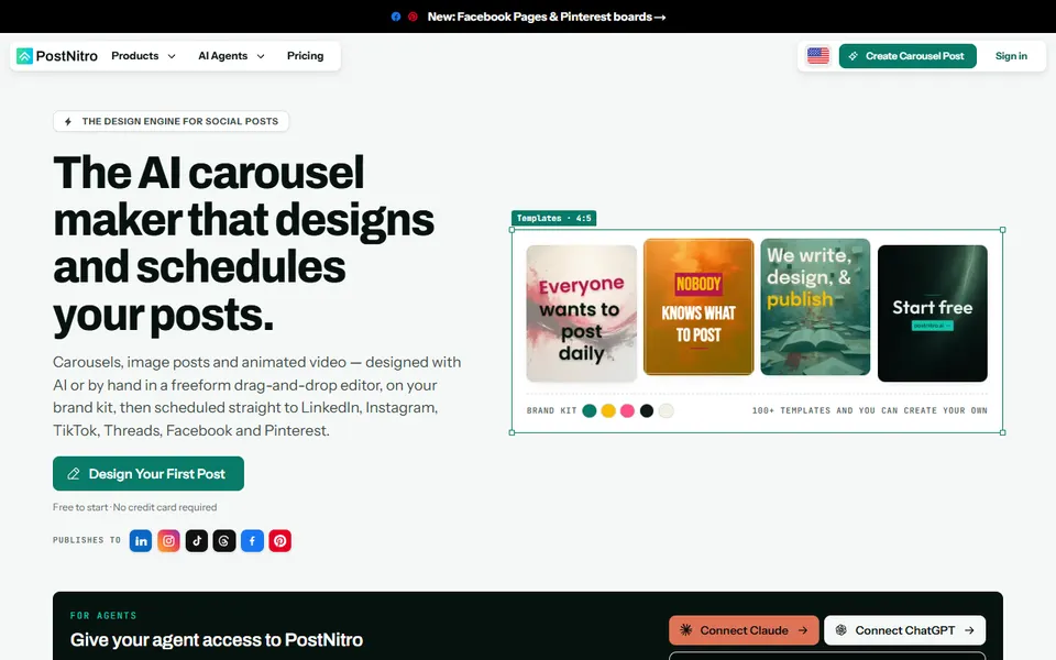PostNitro homepage (screenshot)