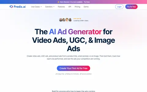 Predis AI homepage (screenshot)