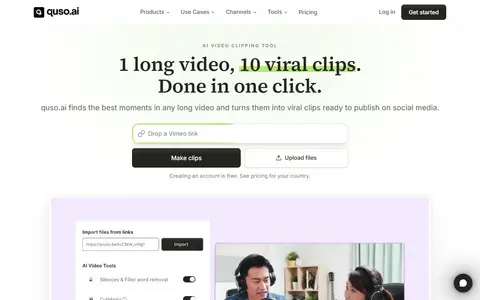 Quso.ai homepage (screenshot)