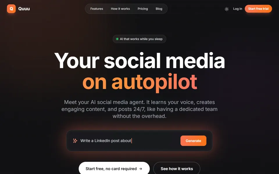 Quuu homepage (screenshot)