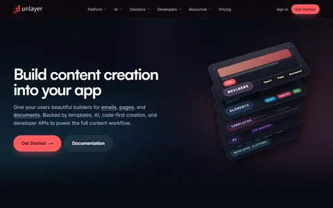 react-email-editor homepage (screenshot)