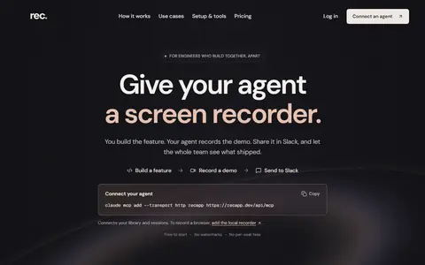 Recapp homepage (screenshot)