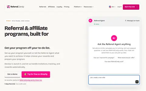 ReferralCandy homepage (screenshot)