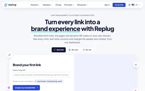 Replug homepage (screenshot)