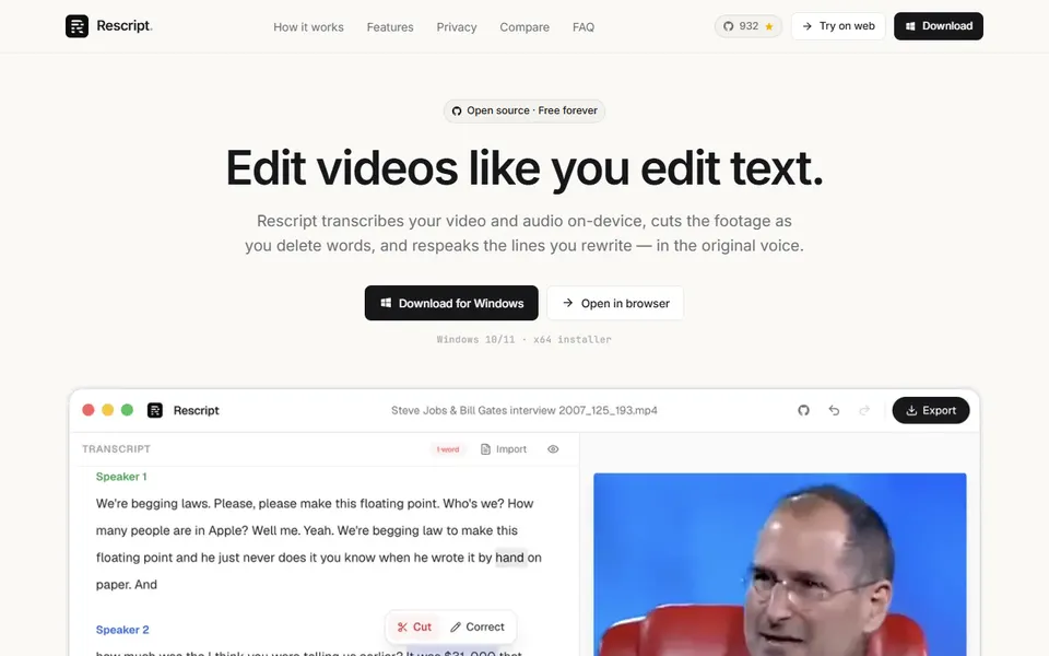 rescript homepage (screenshot)