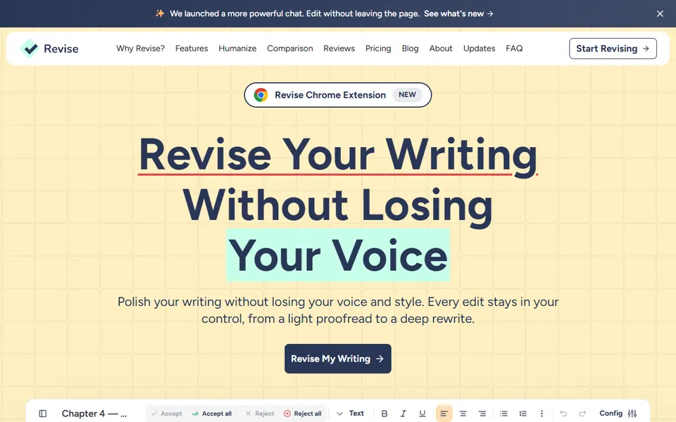 Revise AI homepage (screenshot)