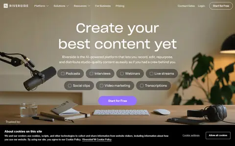 Riverside homepage (screenshot)