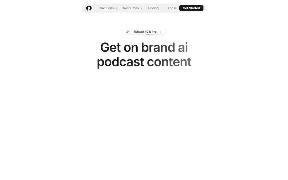 Rollcast homepage (screenshot)