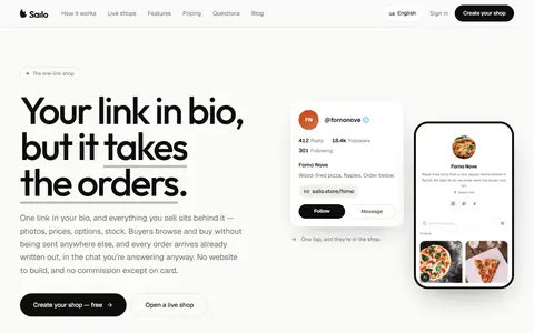 Sailo homepage (screenshot)