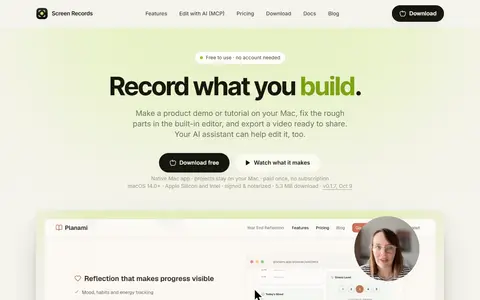 Screen Records homepage (screenshot)