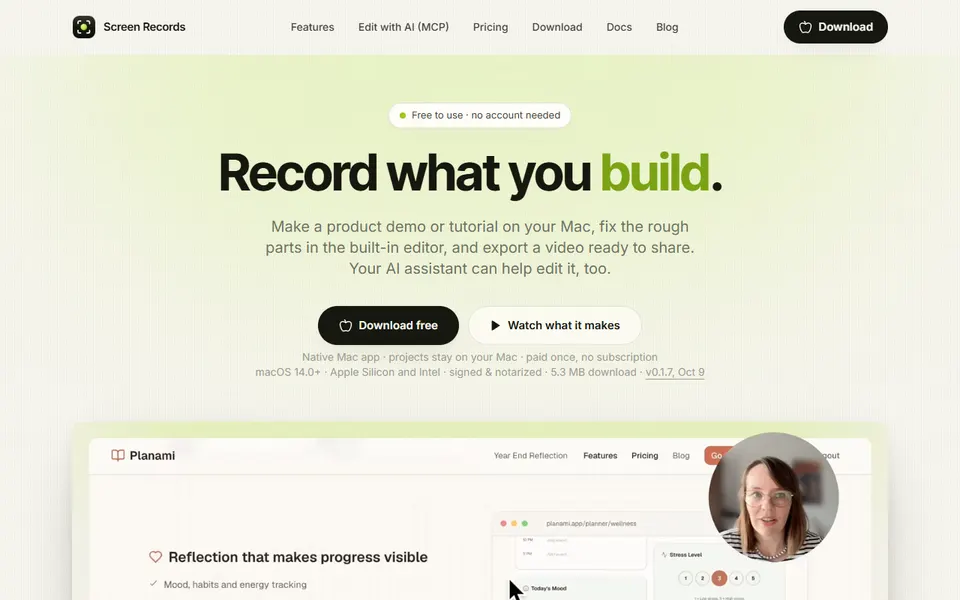 Screen Records homepage (screenshot)