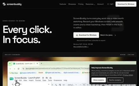 ScreenBuddy homepage (screenshot)