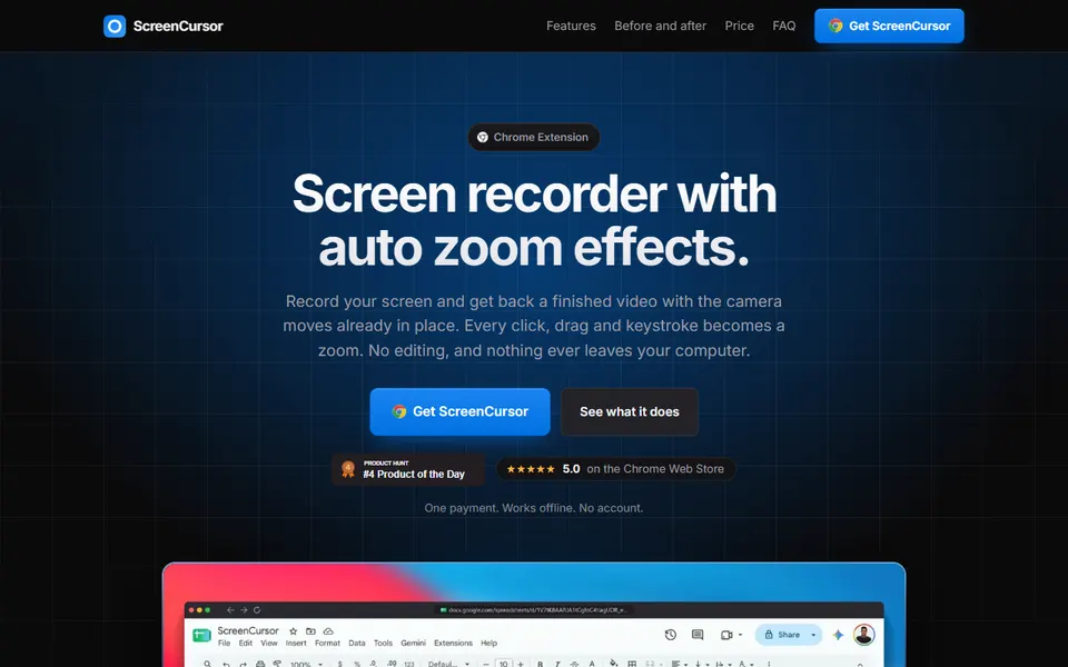 ScreenCursor homepage (screenshot)