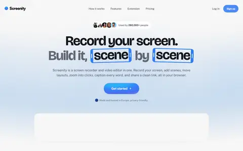 screenity homepage (screenshot)