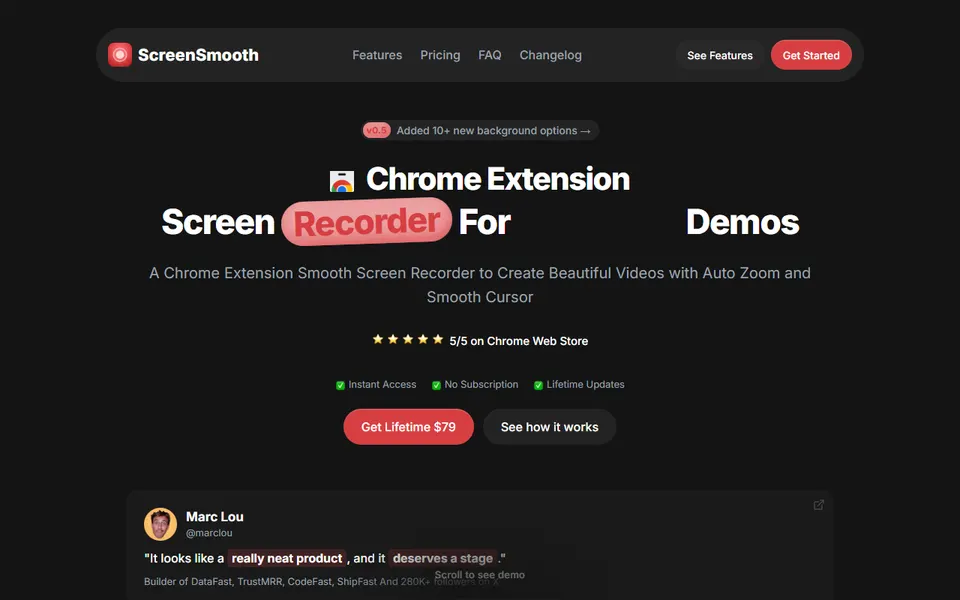 ScreenSmooth homepage (screenshot)