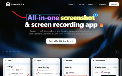 ScreenSnap Pro homepage (screenshot)