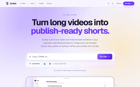 Scribix homepage (screenshot)
