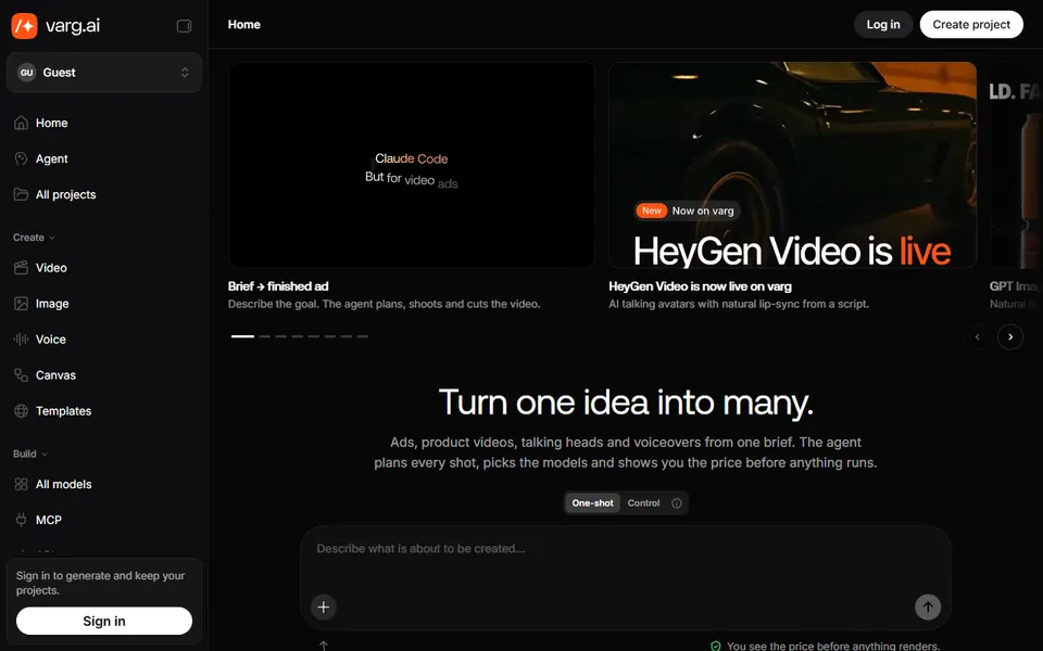 sdk homepage (screenshot)