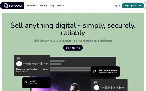 SendOwl homepage (screenshot)