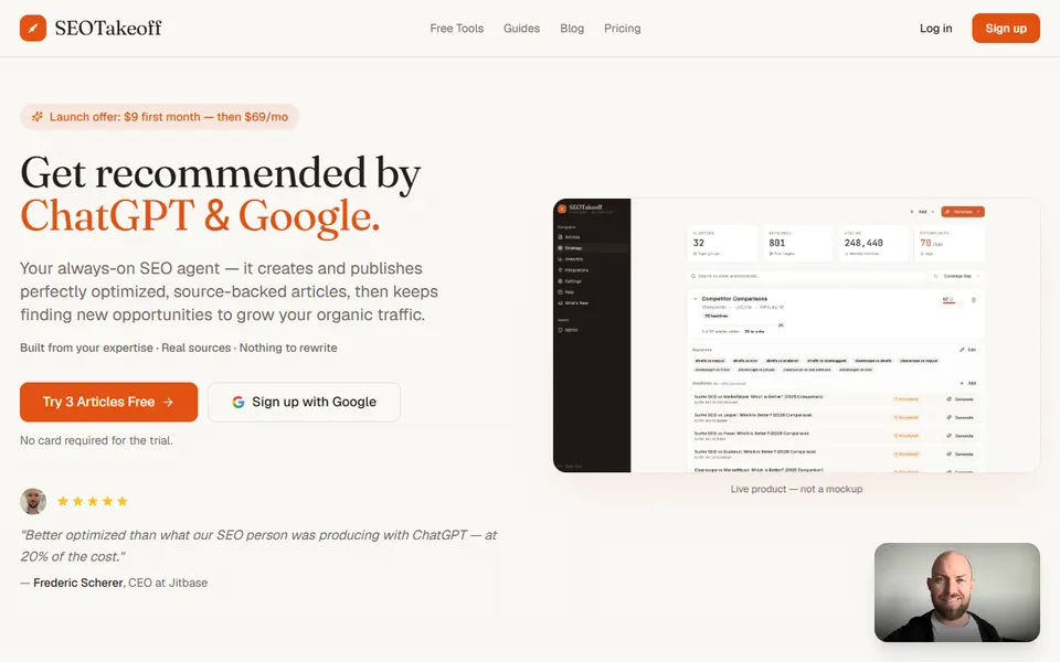 SEOTakeoff homepage (screenshot)