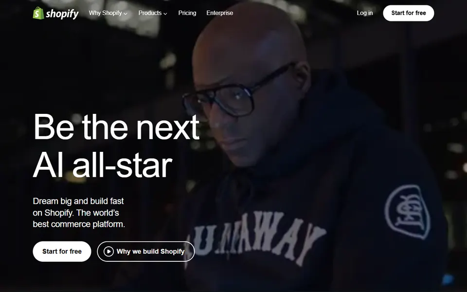 Shopify homepage (screenshot)