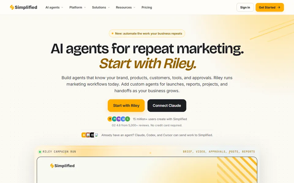Simplified homepage (screenshot)