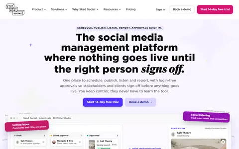 Sked Social homepage (screenshot)