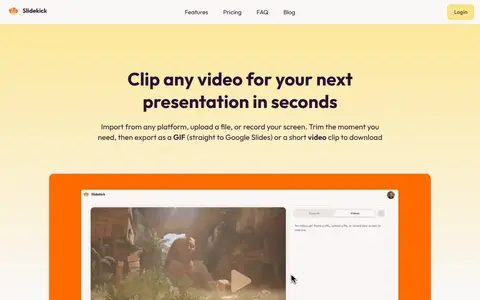 Slidekick homepage (screenshot)