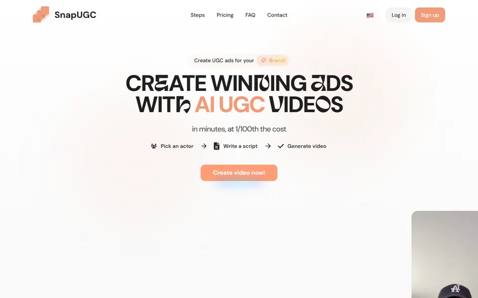 Snap UGC homepage (screenshot)