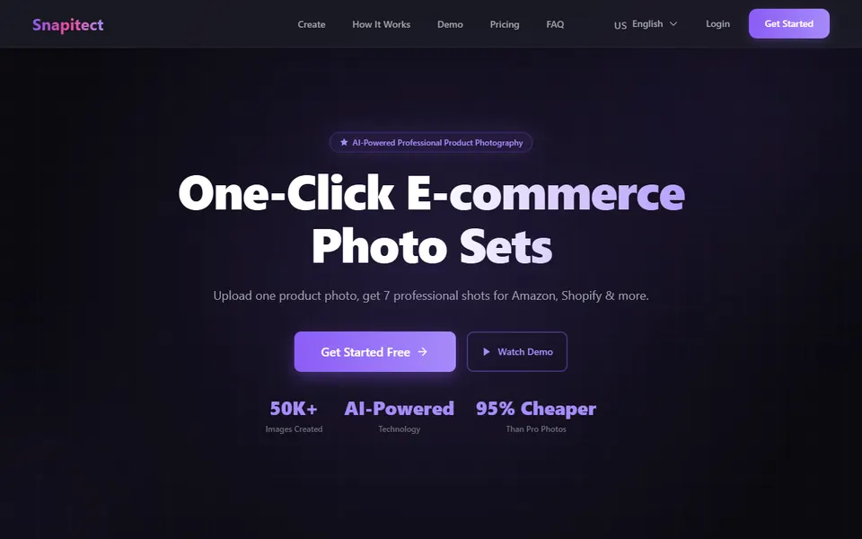 Snapitect AI homepage (screenshot)