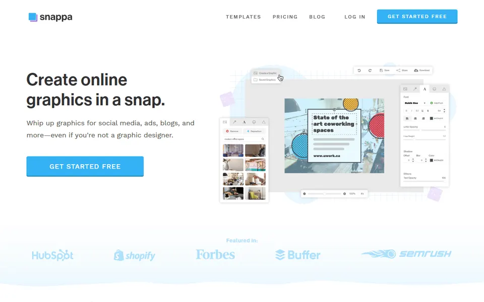 Snappa homepage (screenshot)