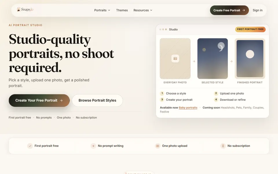SnapsJo homepage (screenshot)