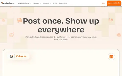 Social Champ homepage (screenshot)