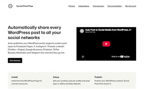 Social Post Flow homepage (screenshot)