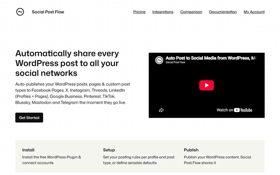 Social Post Flow homepage (screenshot)