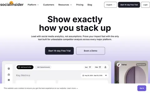 Socialinsider homepage (screenshot)
