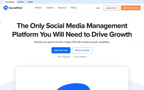 SocialPilot homepage (screenshot)