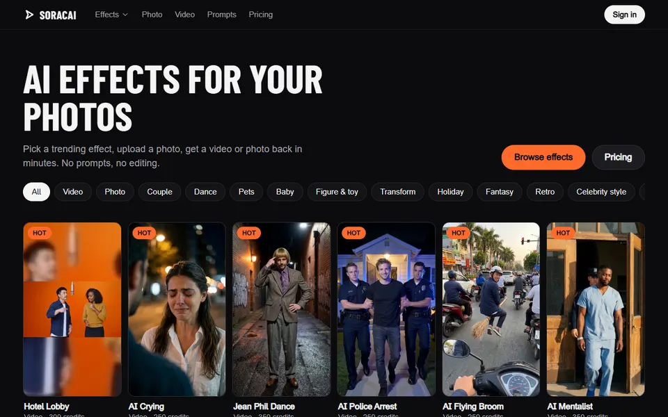 Soracai homepage (screenshot)