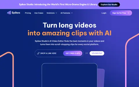 Spikes Studio homepage (screenshot)