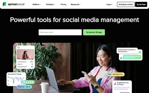 Sprout Social homepage (screenshot)