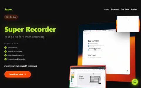 Super Recorder homepage (screenshot)